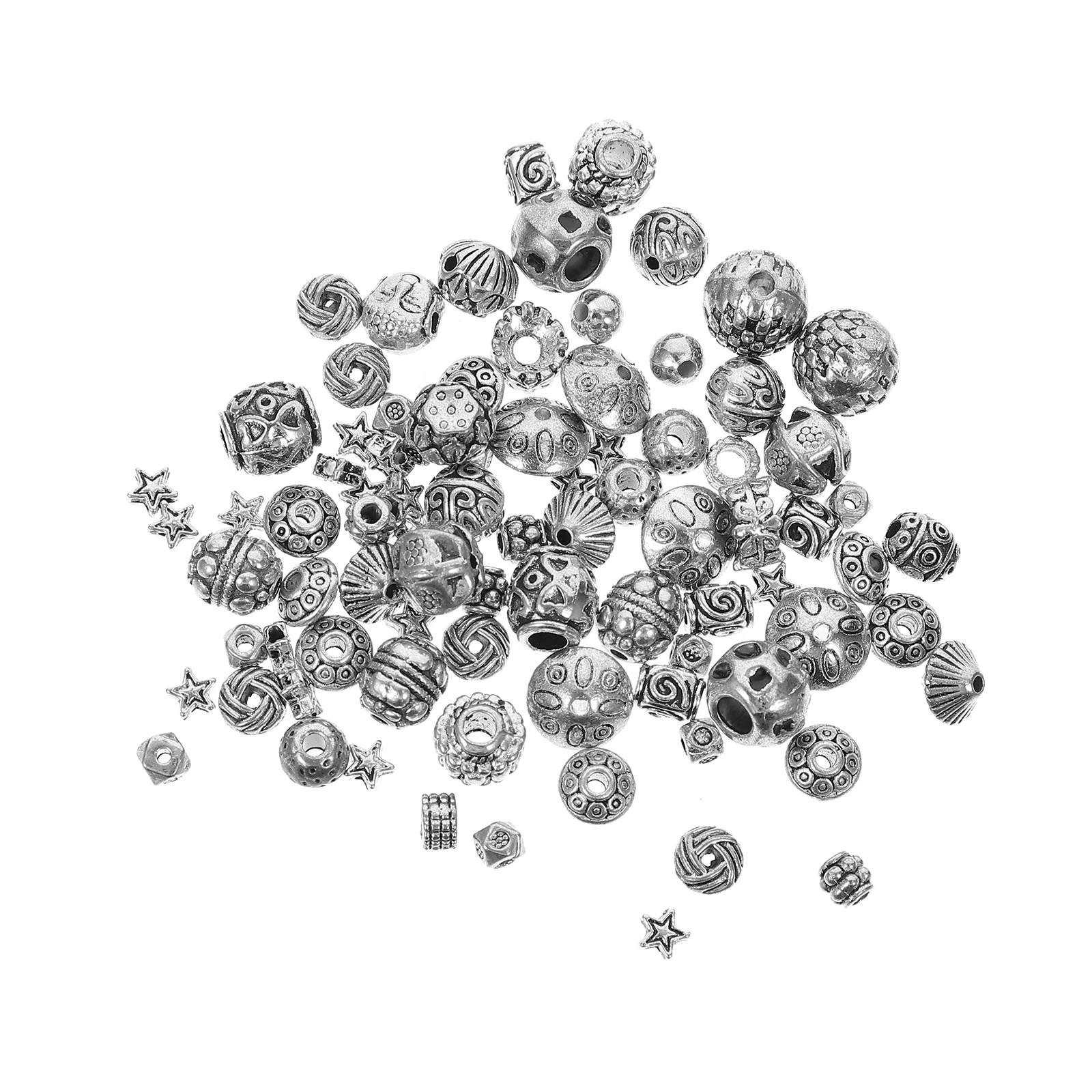 

Copper Bead Spacer Charms for Jewelry Making Bracelets Decor Necklace DIY Loose Silver Color Spacer H made Beads Pendant