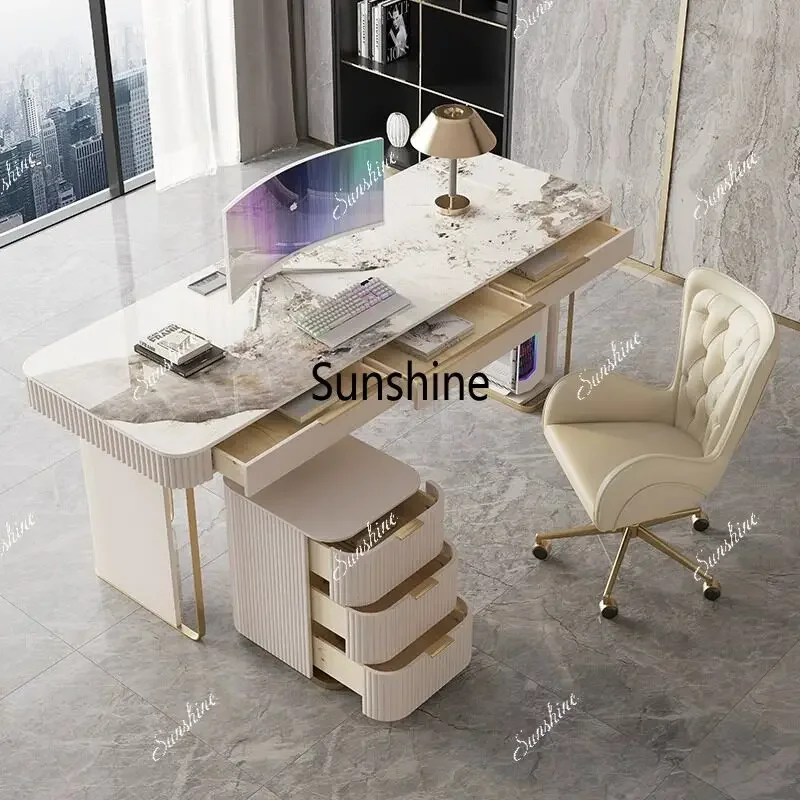 Light luxury household bright countertop small apartment high-end computer deskTJ