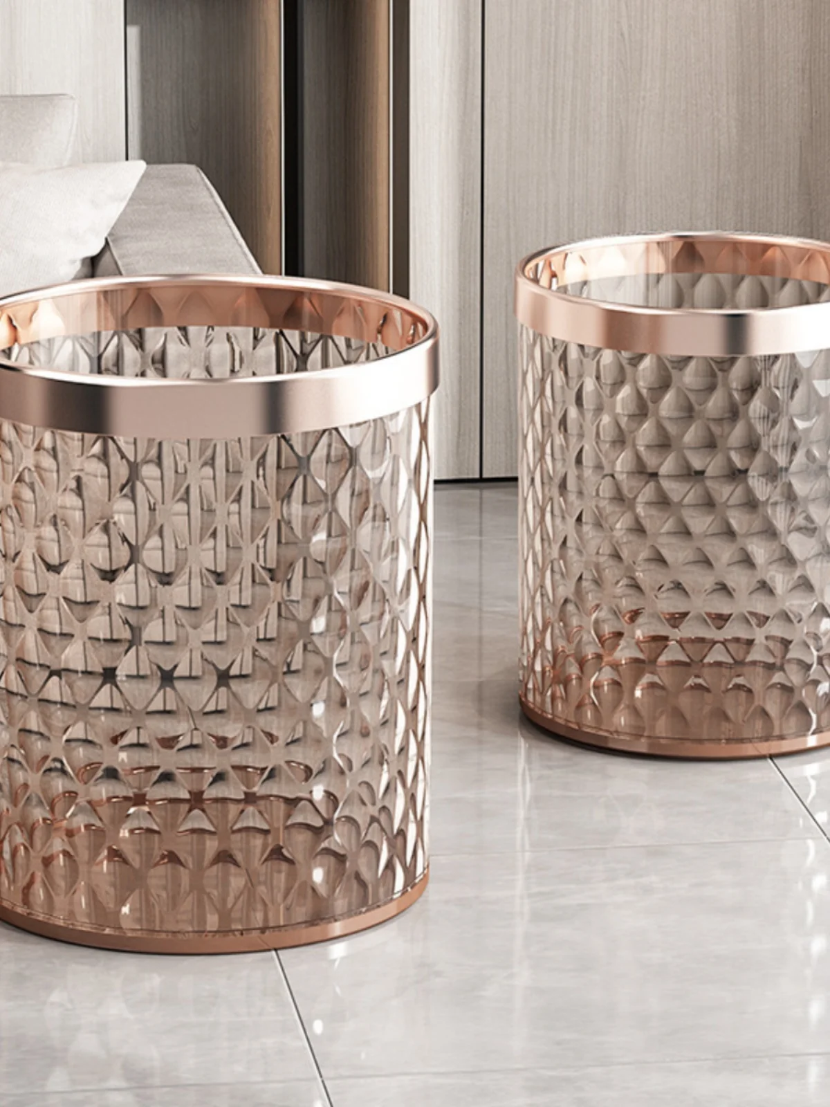 

Большой пластиковый круглый мусорный бак с волнообразным узором для спальни, гостиной, кухни, ванной комнаты, простой дизайн, для домашнего использования