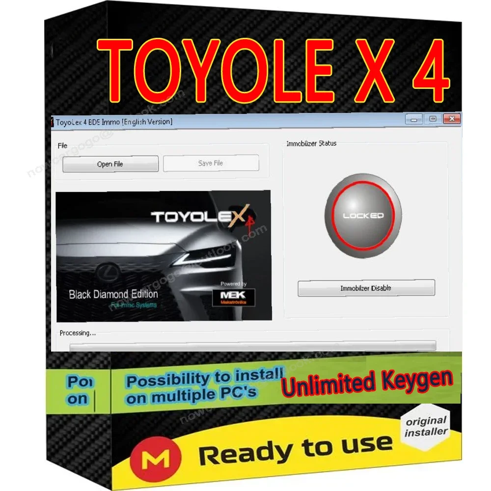 Toyolex 4 Diagnostic Tool Unlimited Keygen for Denso Lexus Maschera-mento Ad  blue Car D TC Software Tool PK Toyolex3