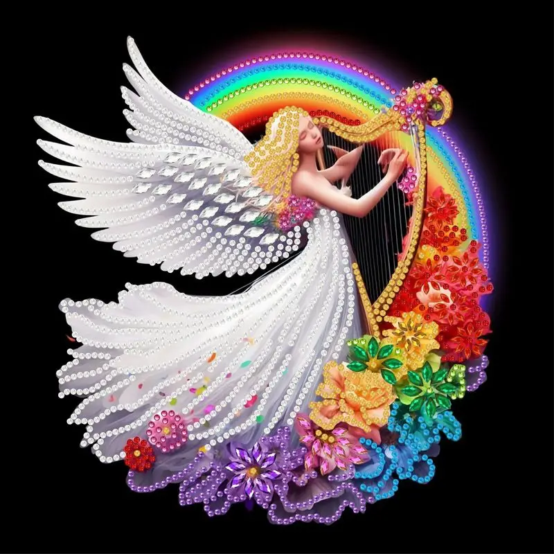 

CHENISTORY 30*30CM 5D DIY Full Round Drill Diamond Painting Angel Kit Home Decoration Art Craft Mosaic Painting Decor