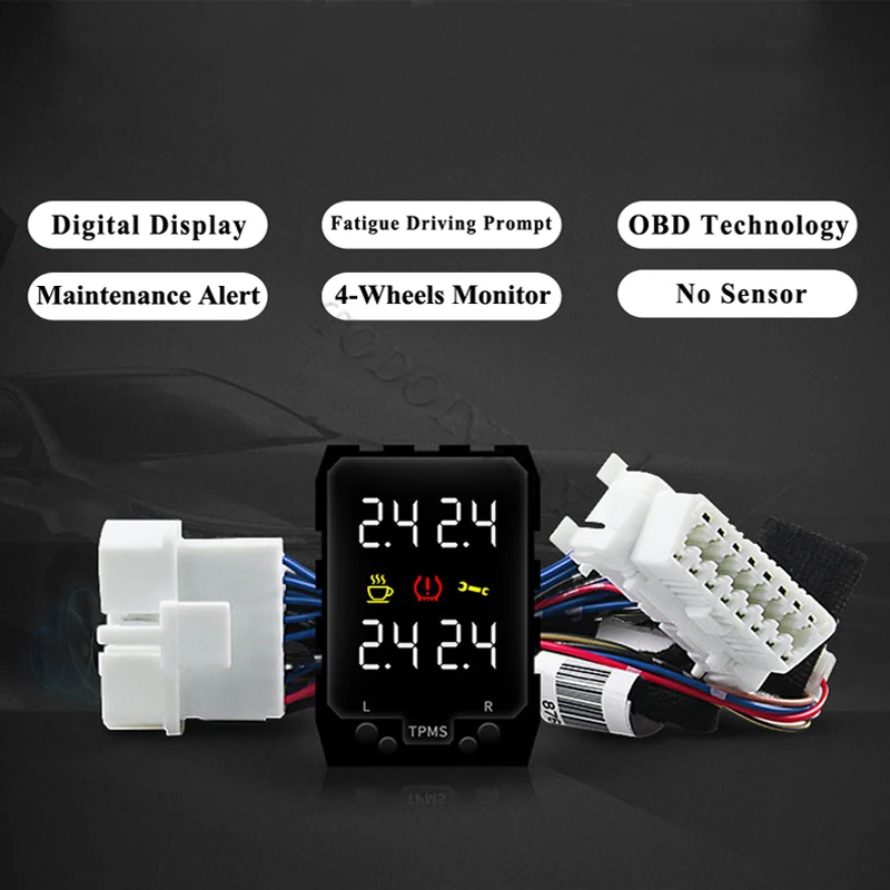 Digital Tire Pressure Monitoring System OBD TPMS Tyre Diagnostic Alarm Kit accessories For Toyota Auris RAV4 Corolla Sienna 2012
