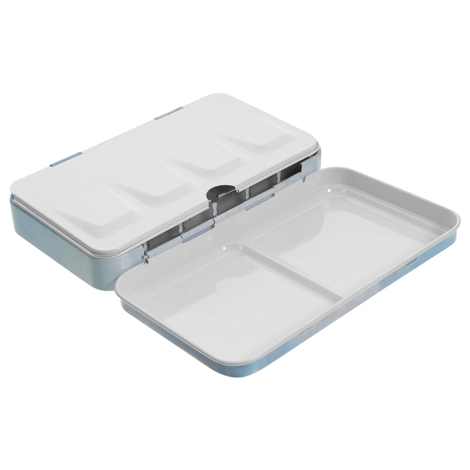 صندوق صبغات ألوان مائية معدن القصدير بسيط وخفيف الوزن صينية خلط الألوان إكسسوارات فنية متينة صندوق طلاء