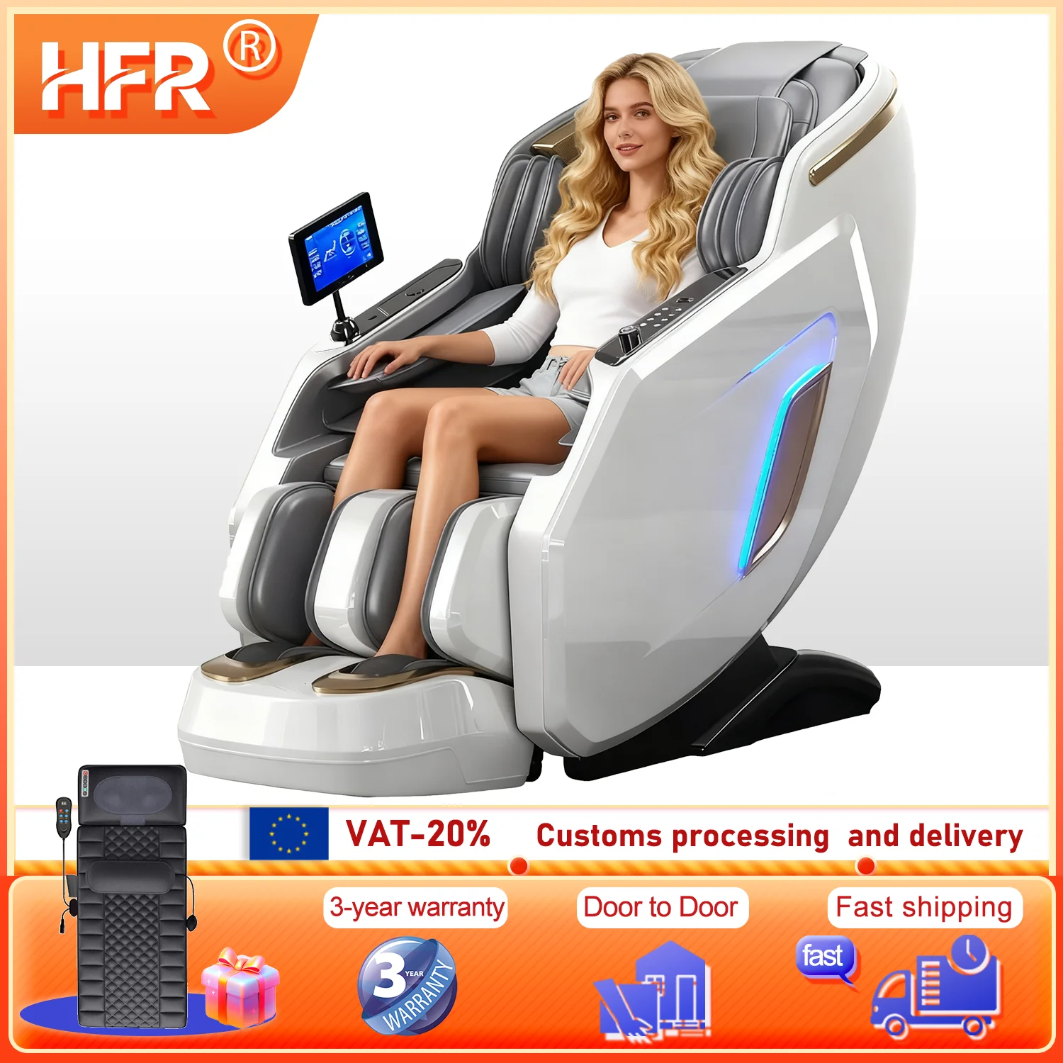 

Роскошное 4D массажное кресло для всего тела, профессиональное 3D домашнее невесомость, интеллектуальная тайская растягивающаяся SL-трек для домашнего офиса