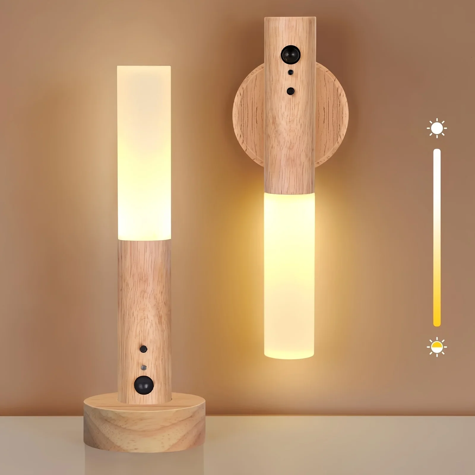 1 piece/2 pieces smart motion sensor night light LED rechargeable, hangable or handheld, suitable for hallway, cabinet, wall lig