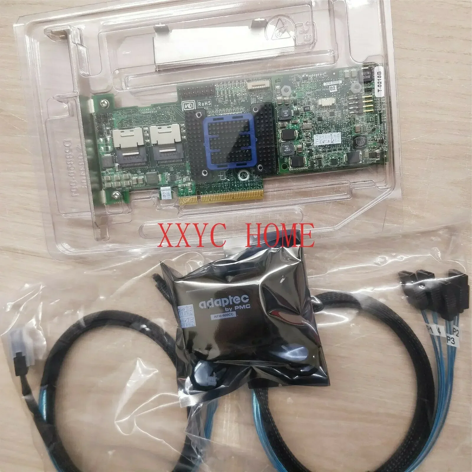 

Raid-Контроллер Adaptec, Φ 8 портов PCIE2 x8 512 МБ + батарея BBU + 2*8087