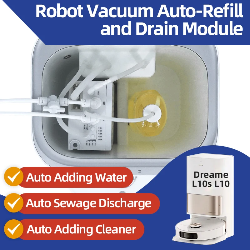 Dreame X40/L10/L20 Robot Vacuum Water Change Kit Auto Water Refill and Drain water hookup kit