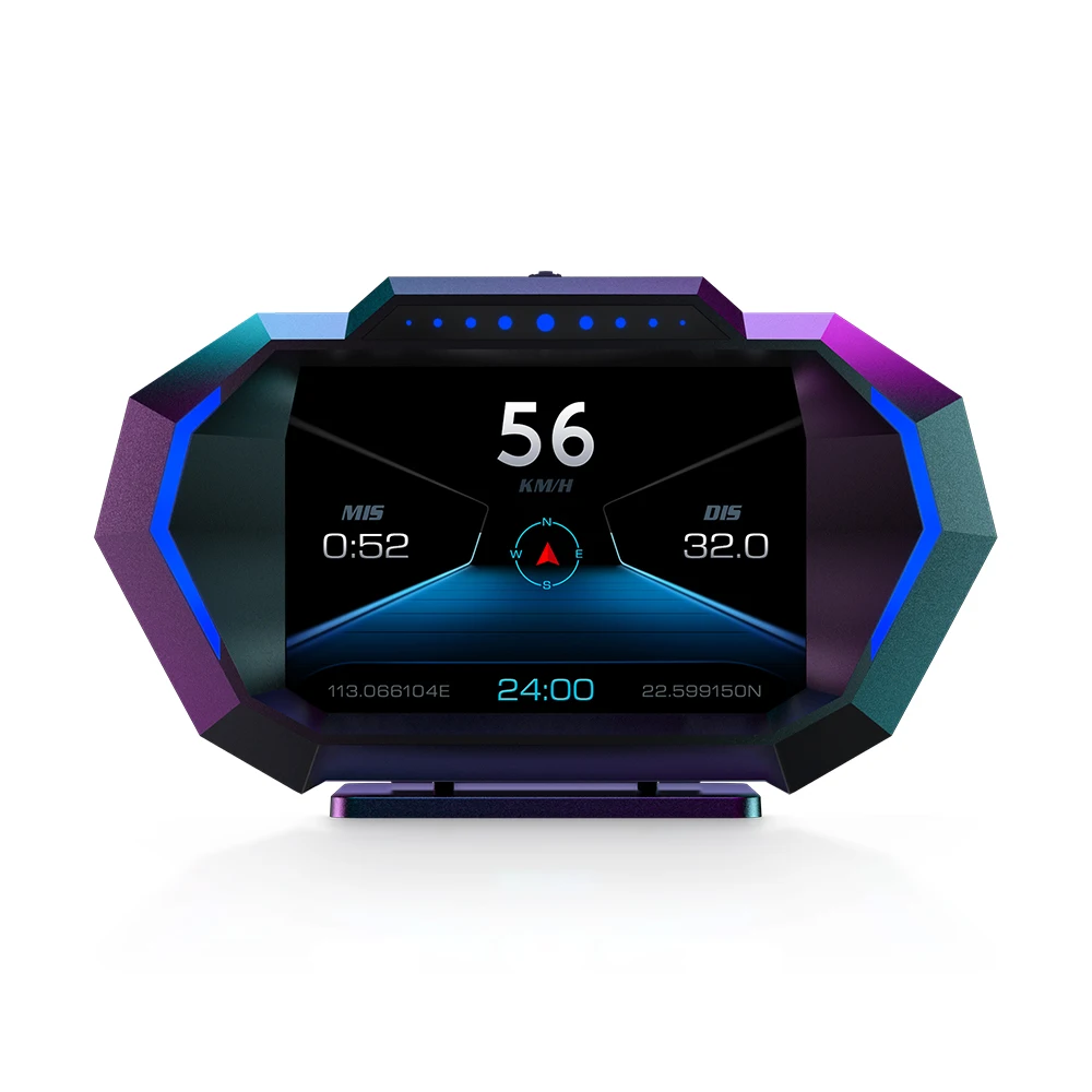 OBDII Smart Digital Tachometer Meter HUD P24 Auto Head Up Display OBD + GPS System Neigungsmesser Kraftstoff Verbrauch Übergeschwindigkeit alarm – Detail 31