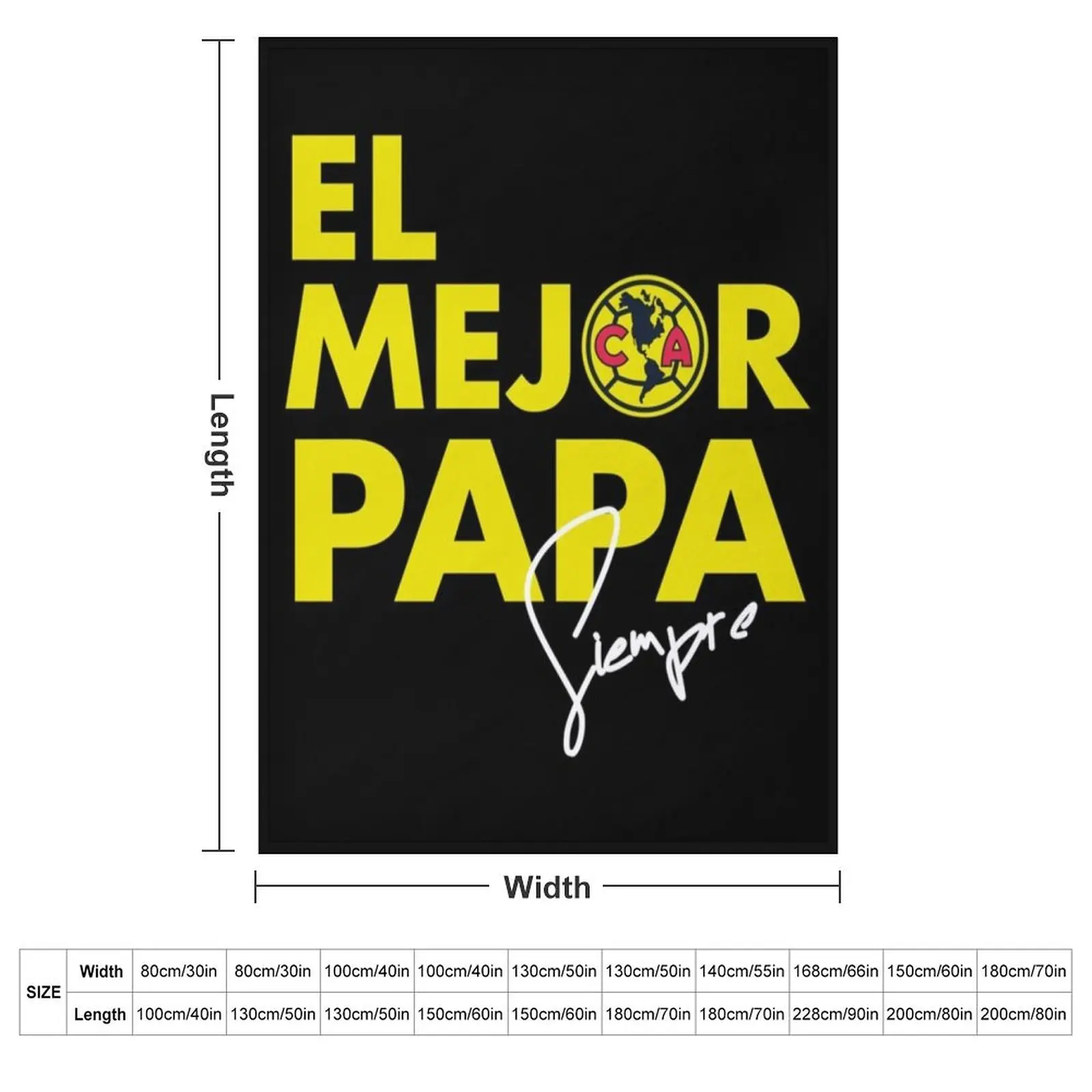 Club America - El Mejor Papa Throw Blanket couch cozy soft plush fuzzy picnic outdoor blanket