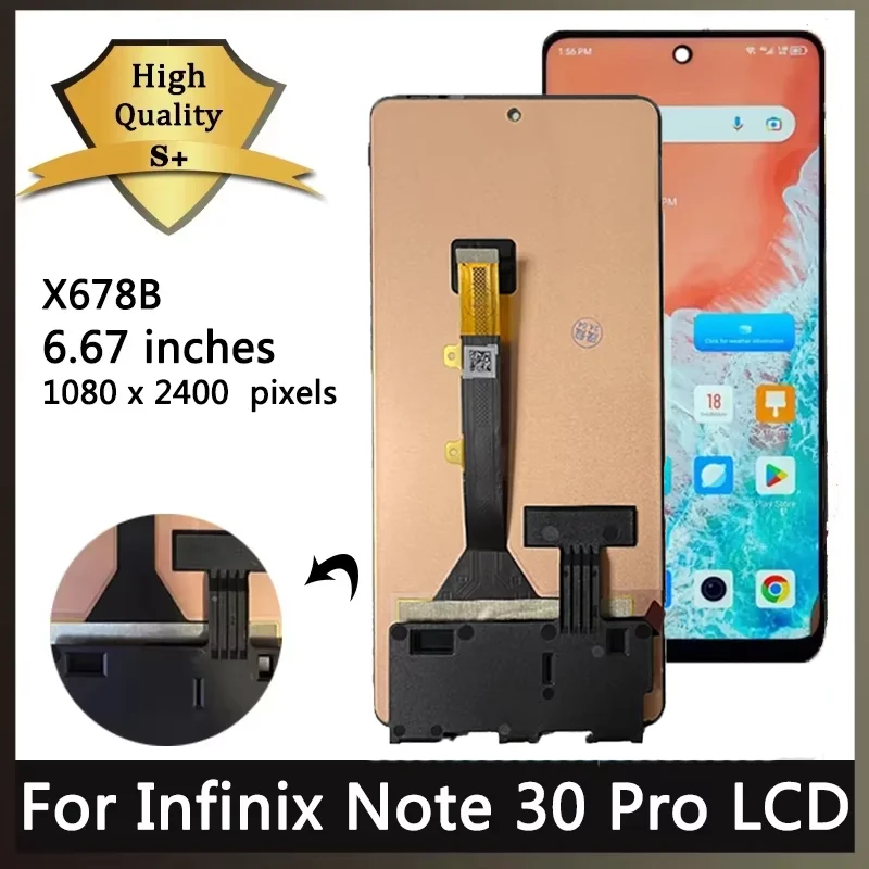 Pantalla LCD TFT/Ori de 6,67 pulgadas para Infinix Note 30 Pro x678B, repuesto de digitalizador de pantalla táctil para pantalla Infinix Note30Pro