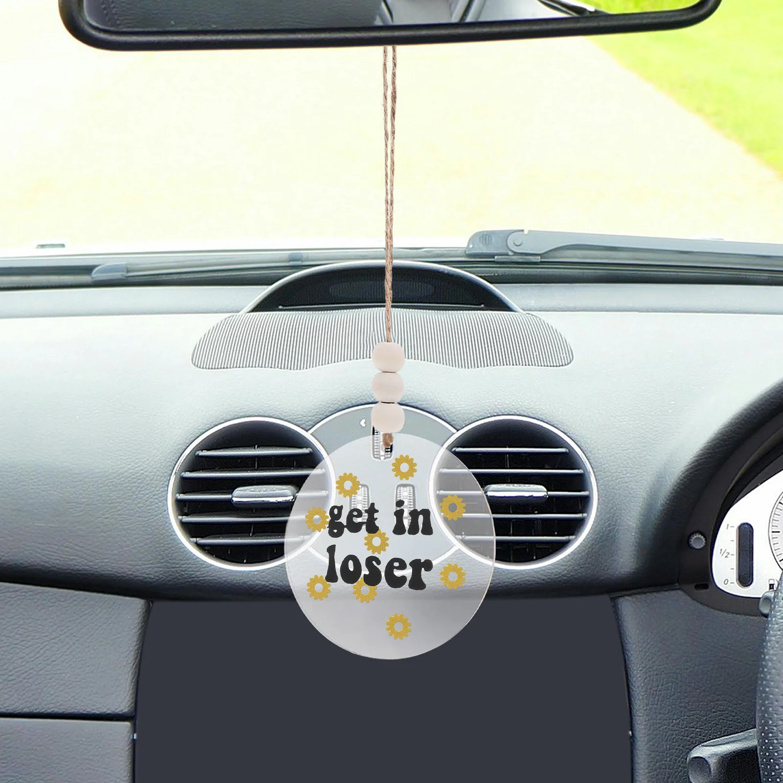 

Rearview Mirror Beads Accessories Unique Look Car Hanging Decor Long Term Use Fashionable Modern Interior Pendant