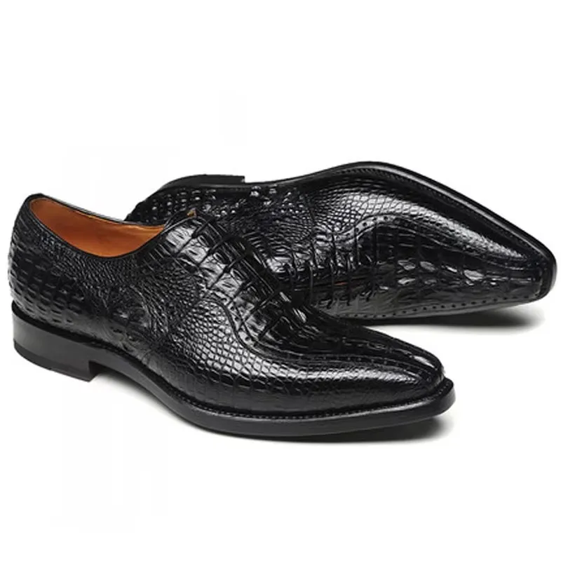 meixigelei crocodile men shoes  Round head  lace-up  wear-resisting  business men dress shoes  male men formal shoes