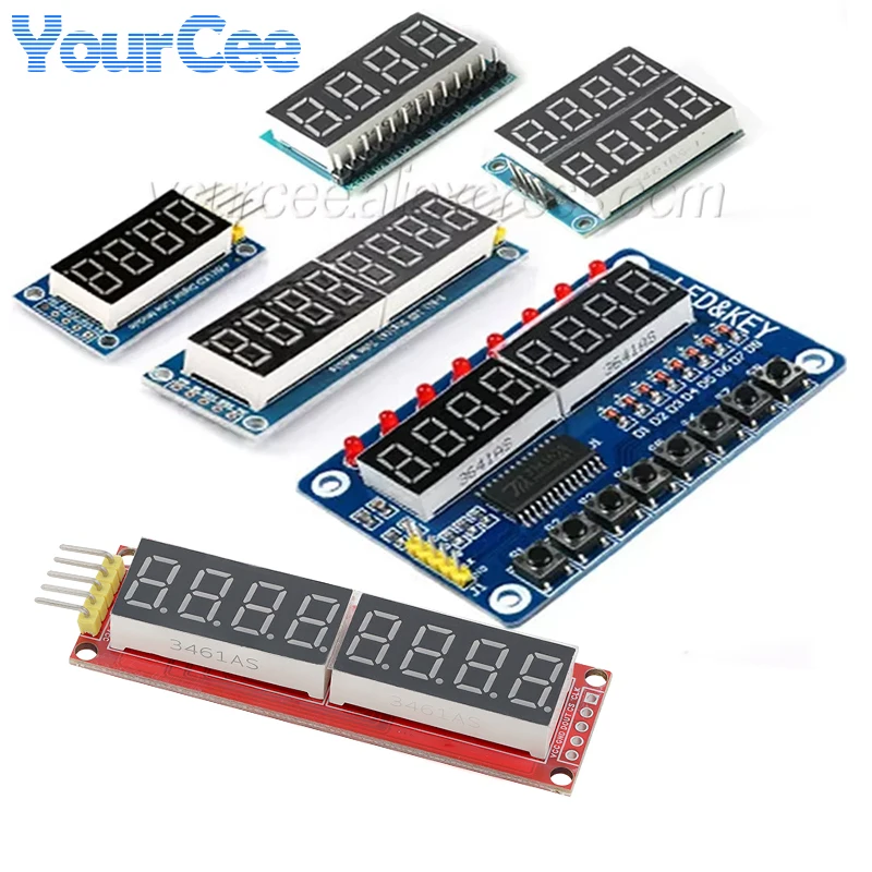 4 8 bit MAX7219 TM1638 LED Digital Tube Module Dot Matrix Microcontroller Highlight Display Serial Interface Nixie for Arduino