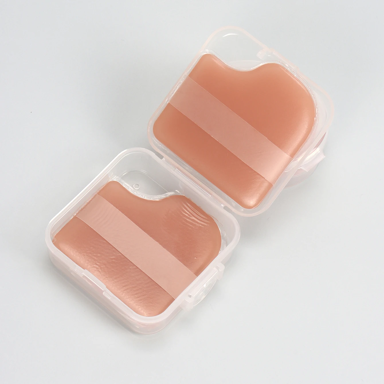 Esponja de silicona para polvo, herramienta de maquillaje cosmética transparente reutilizable, sin polvo para comer, esponja de gelatina