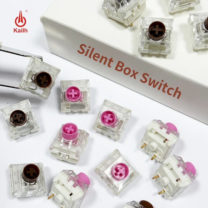 

Kailh Box Silent Switch Mechanical Keyboard diy RGB SMD Pink Brown switch Dustproof IP56 waterproof Compatible Cherry MX 3pin