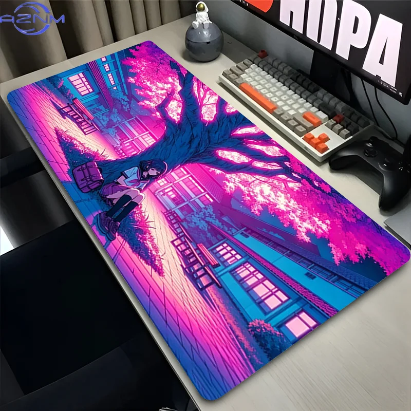 Mouse Pad Low pixel Anime E-sports Players Mousepad Gamer Rubber Keyboard Pad cm Office Computer Mouse Mat kawaii Desk Mat