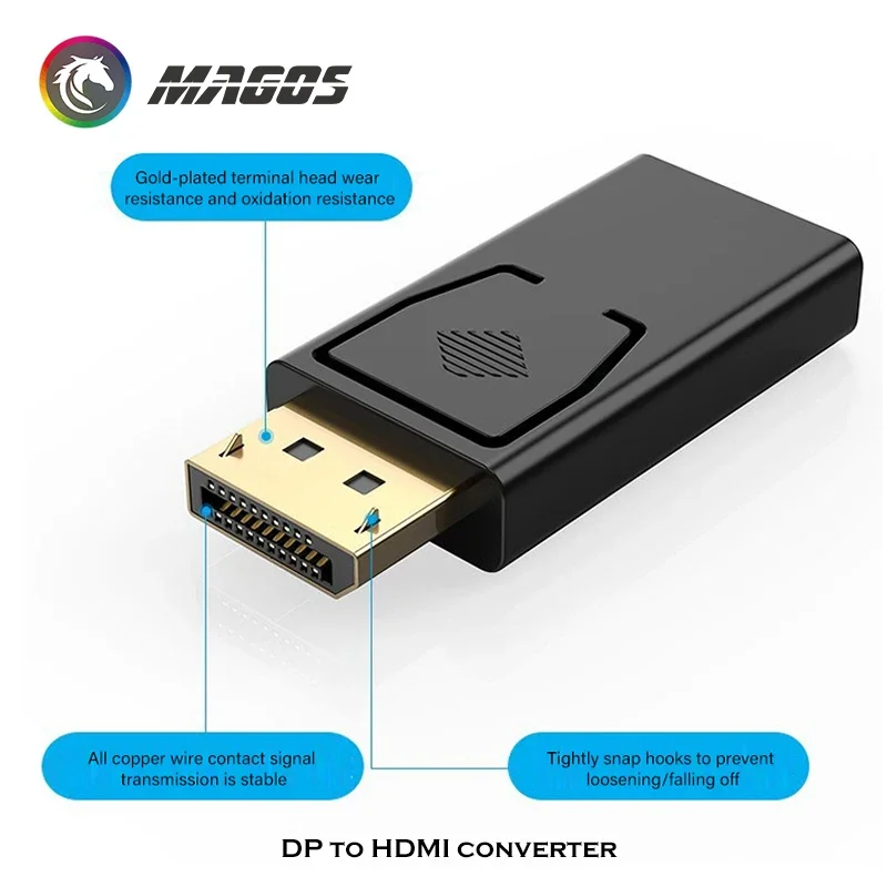 4K  Male DP To Female HD Adapter Converter Display Port  DisplayPort To HDMI Cable Adapter Video Audio For PC TV Projector