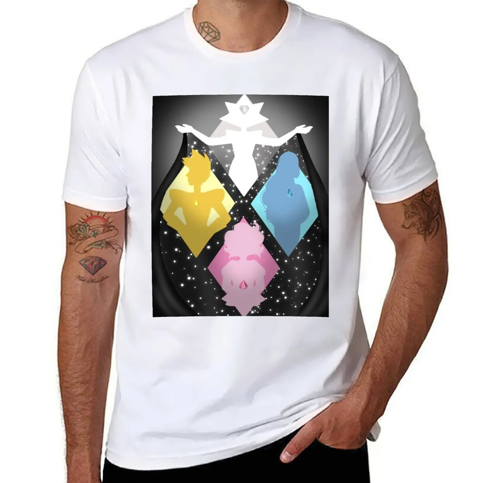 

steven universe (the diamonds) T-Shirt black cotton t-shirt plain for man package funny t shirts man T-Shirt