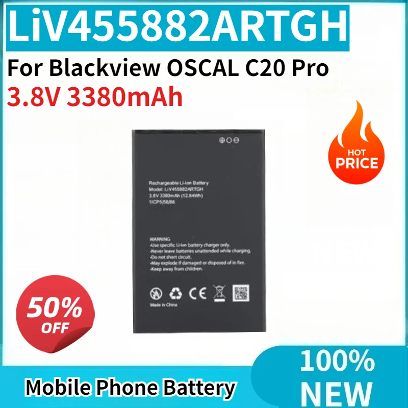 

High Quality 3.8V 3380mAh 12.84Wh LiV455882ARTGH Replaceable Battery For Blackview OSCAL C20 Pro