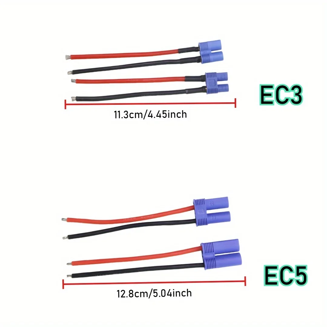 EC5 EC3 Female and Male 14AWG Silicon Cable EC5 EC3 Plug/Socket RC Battery Toy Tail Plug Tail Length 10CM Wholesale