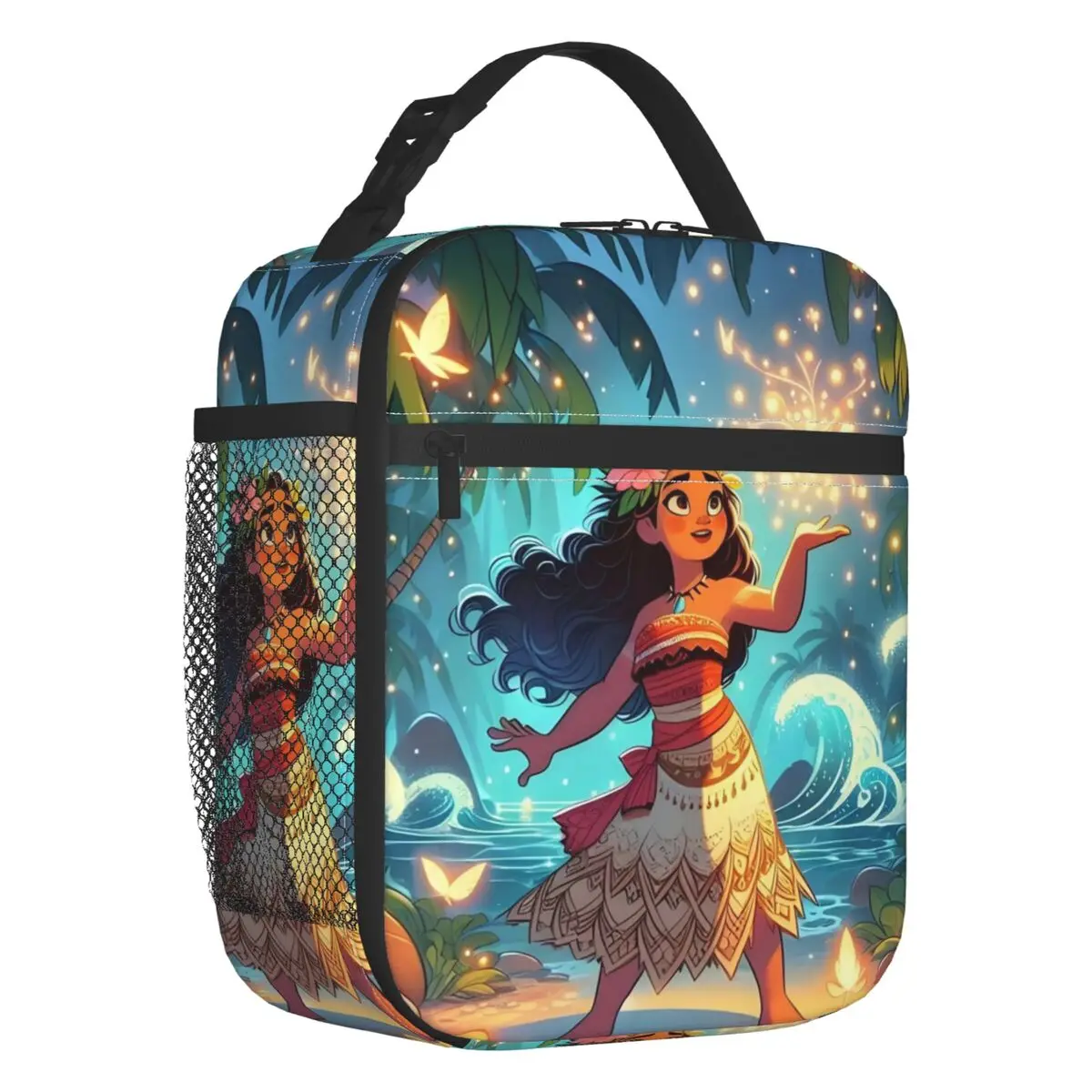 

Изолированная сумка для обеда Moana для женщин, герметичная термохолодильник с мультяшным принтом «Девушка моря», ланч-бокс для пляжа, кемпинга, путешествий