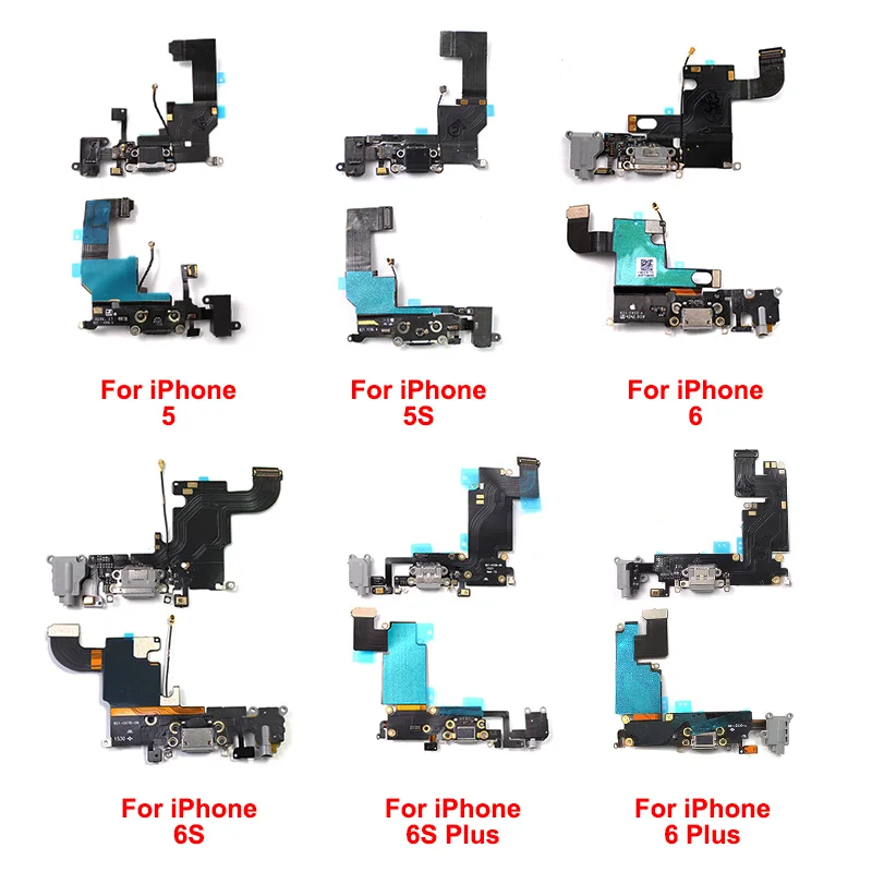 Original New USB Charging Port Connector Board Flex Cable Repair Parts For I Phone 5 5s 6 6s 6s Plus 6 Plus