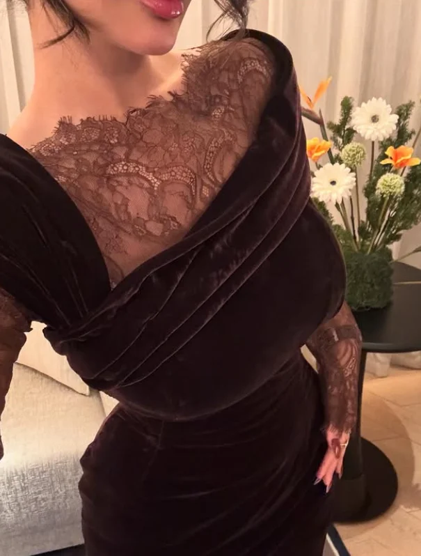 高品質のカスタムメイドハイカラーフルスリーブロング丈Aラインウェディングドレス（女性ゲスト用）韓国風ドレス