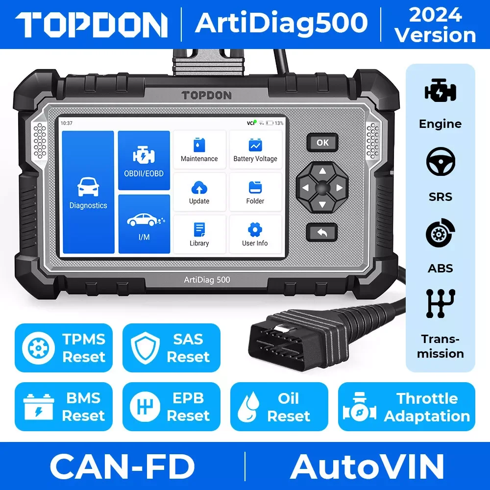 

TOPDON ArtiDiag500 Car Diagnostic Tools OBD2 Scanner Engine/ABS/SRS/Transmission Automotive Tool OBD2 Code Reader Free Update