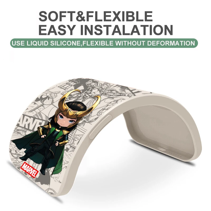 Capa de telefone dos desenhos animados Marvel Thanos Loki Capa de silicone líquido para Xiaomi POCO F5 F4 F3 Pro GT X5 X4 X3 Pro NFC M4 M3 Pro
