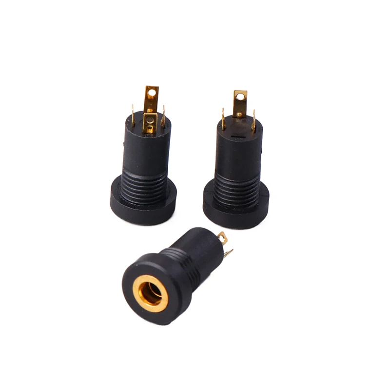 5Pcs 3/4Pin PJ392A Audio Jack Socket 3.5MM Headphone Female Socket Connector With Nut 3/4 Pole Stereo Audio Socket