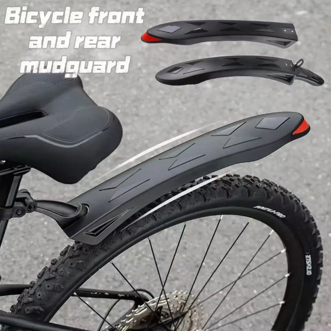 1 Paar MTB Fahrrad-Schutzbleche Reflektierende Warnschutzbleche für Mountainbikes Vorne und Hinten Verstellbare Fahrradzubehörteile ﻿