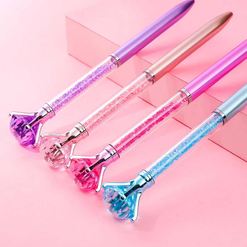 

48Pcs Large Diamond Rotating Ballpoint Pen Quicksand Rotary Ball Pens Crystal Gem Ballpoint Student Prize