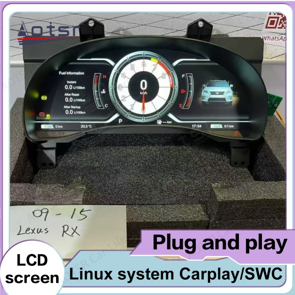Linux System Auto Gauge For Lexus RX Digital Performance Display Dashboard LCD Speed Table Car Virtual Information