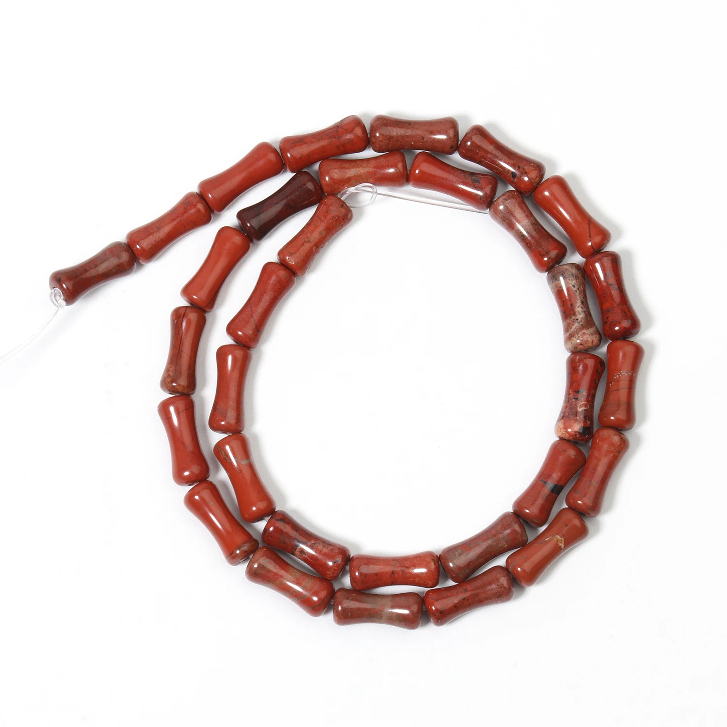 12x5mm AA Redstone Bamboo Joint Shape Bead Natural Stone Loose Beads for Jewelry Making DIY Charms Bracelets Accessories 15\'\'