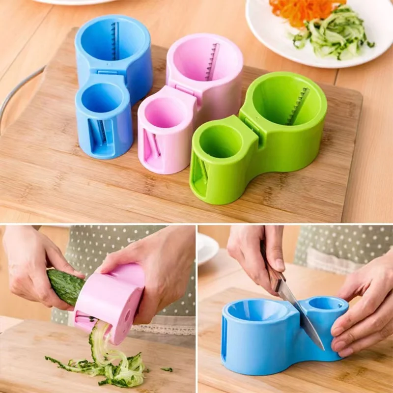 Multifunctional kitchen tool vegetable and fruit spiral shredder peeler manual potato carrot rotary grater with sharpening stone