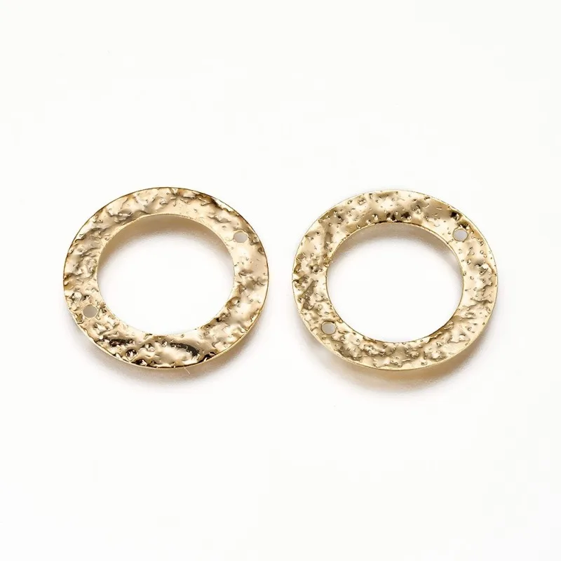 5pc Brass Links connectors Long-Lasting Plated Nickel Free Ring Real 18K Gold Plated 21x0.4mm Hole: 1.2mm