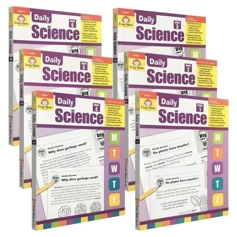

Evan Moor Daily Science 1-6 Калифорния Обучение и вспомогательная наука Ежедневная практика