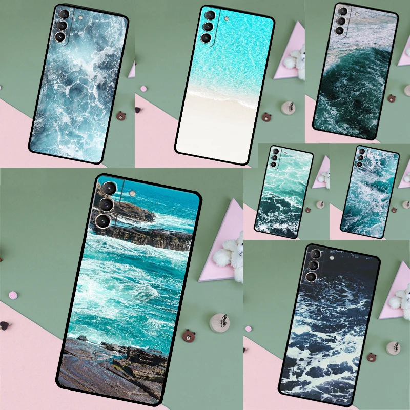 Blue Ocean Waves Sea Case For Samsung Galaxy S26 Ultra S24 S23 S22 S21 S25 Ultra S10 S20 Plus S25 FE Phone Cover