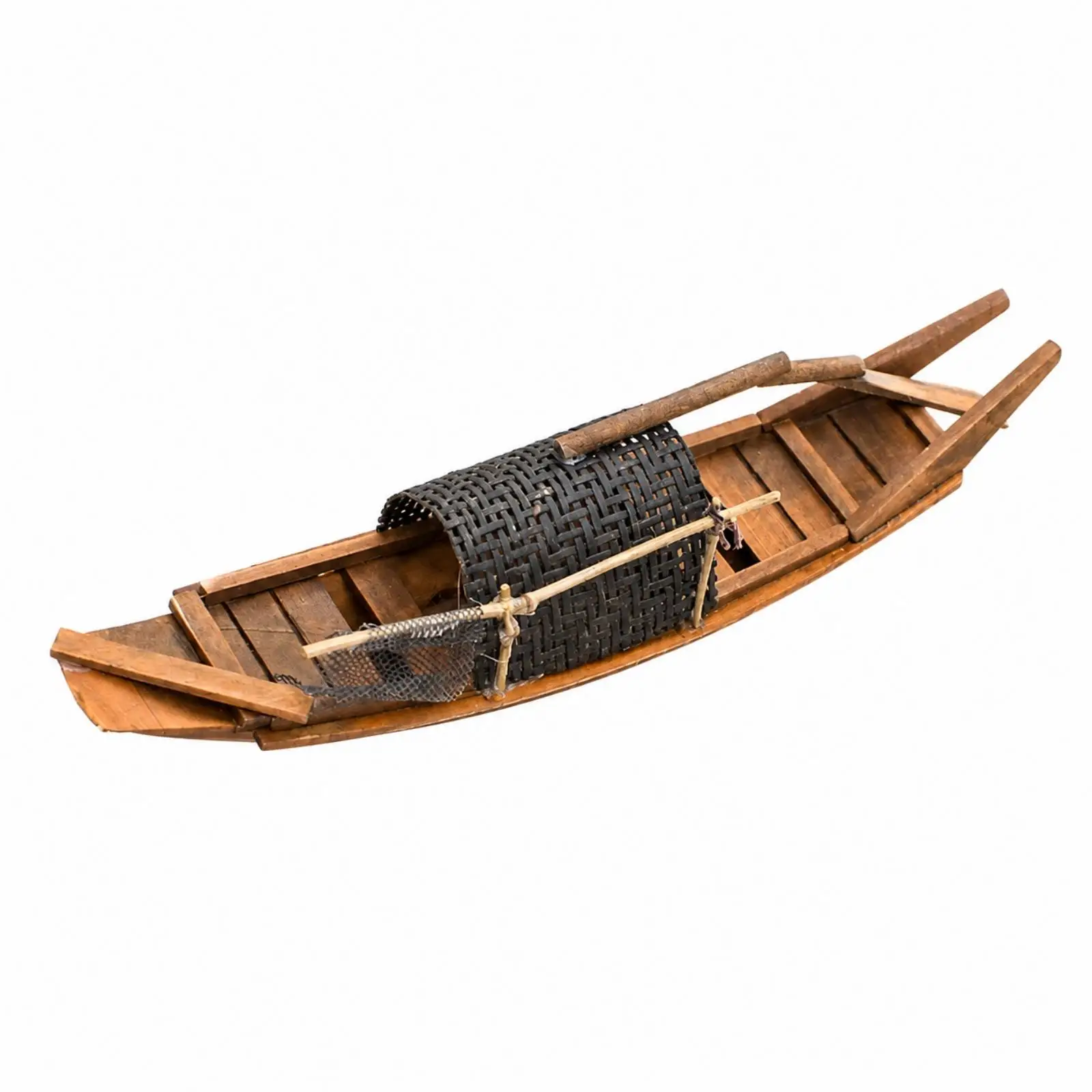 Chinese-Style Canal Town Boat Model Compact Handcrafted Wooden Hull Boat Model for Collectors, Teachers, Cultural Displays, Desk
