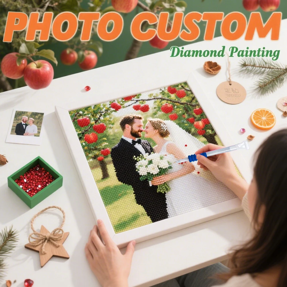 HUACAN 5D Diy Diamant Malerei Foto Benutzerdefinierte Mosaik Handgemachte Bilder Von Strass Wohnkultur Voll Platz Runde Bohrer Geschenk
