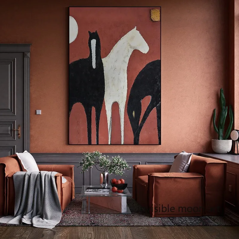 Abstract Picasso Style Horse Aniaml Art Poster Canvas Painting Wall Prints Picture for Living Room Home Decor