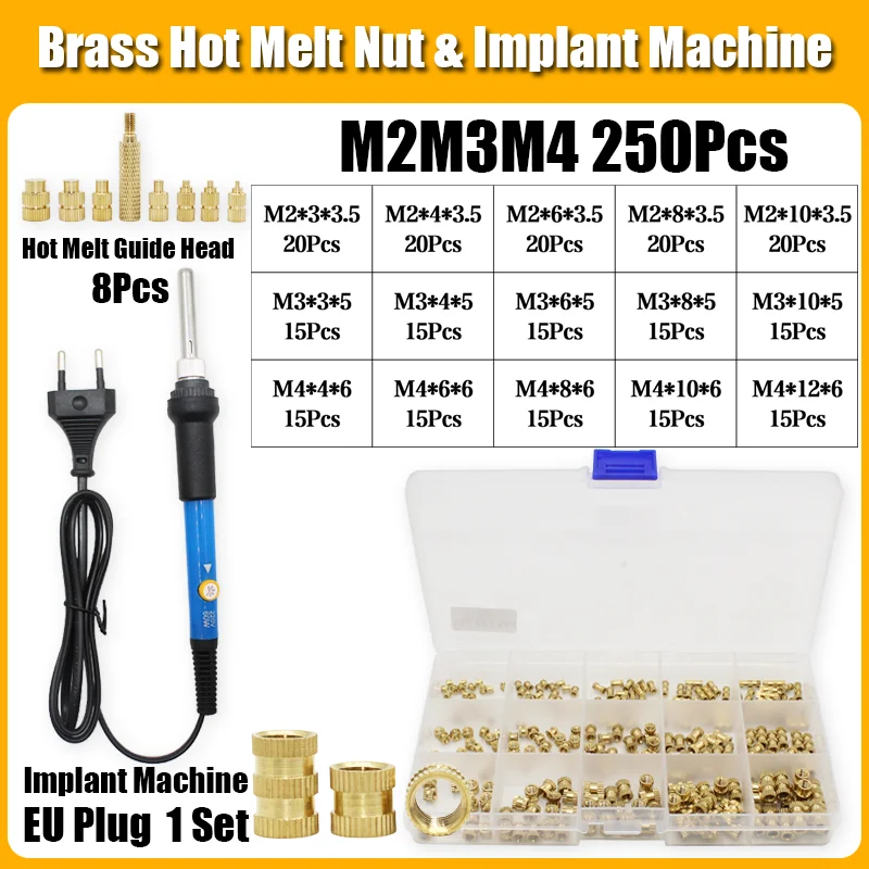 Messing-Einsatzmutter, Wärmeset, Lötkolben-Spitzenwerkzeug, gerändeltes Gewinde, Formen, Spritzguss, Kupfereinsetzen, Wärmeleitung, eingebettetes Kit – Detail 9