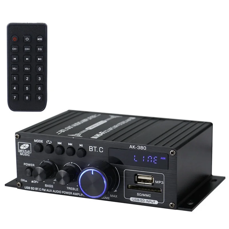 

T06C-Ak380 800W 12V Power Amplifier Bluetooth Stereo Home Car BASS Audio Amp Music Player Car Speaker Class D FM USB/SD