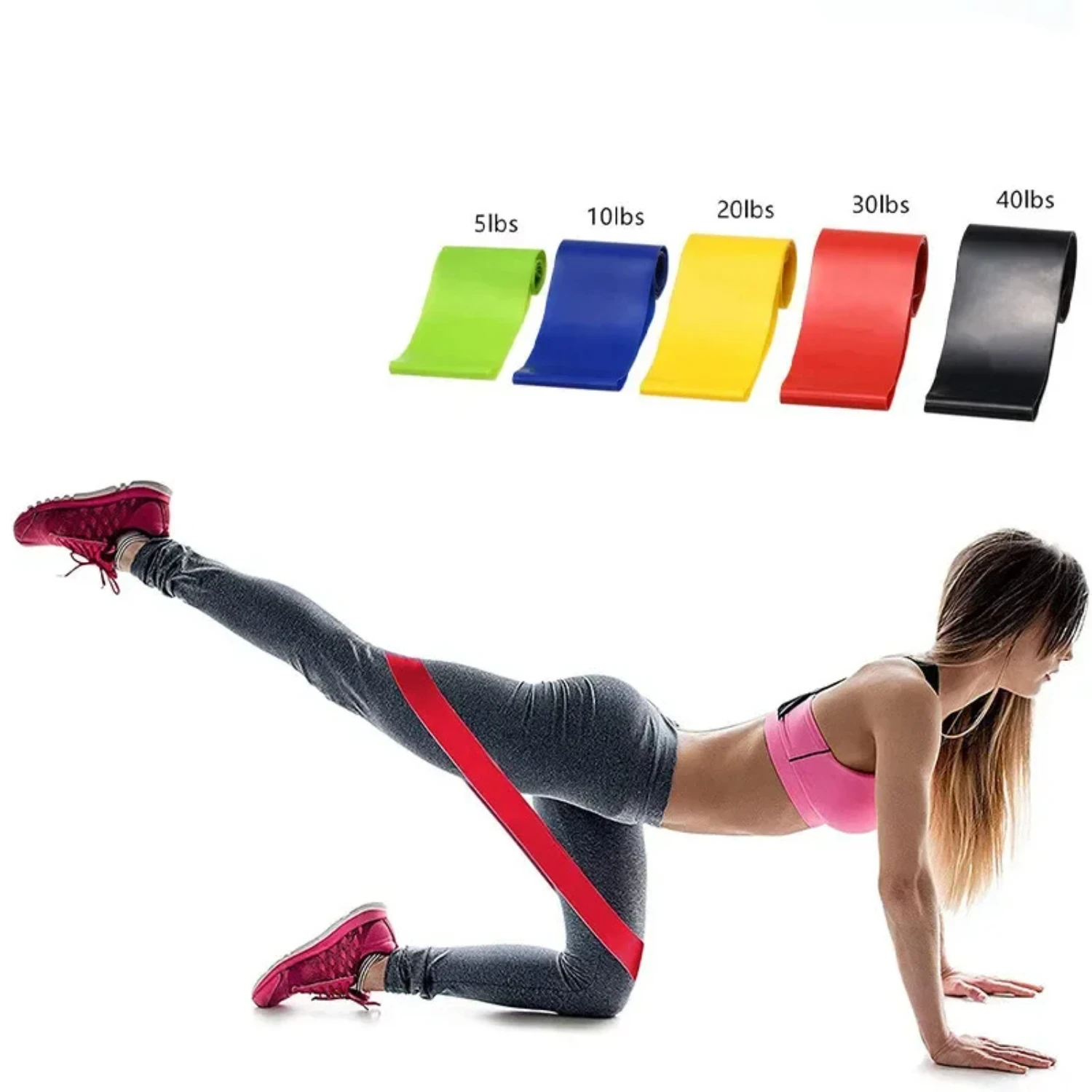 New 1Pcs Yoga Resistance Bands Fitness Rubber Band Elastic  Set  Circle Expander Bands Gym Fitness Booty Band  Workout