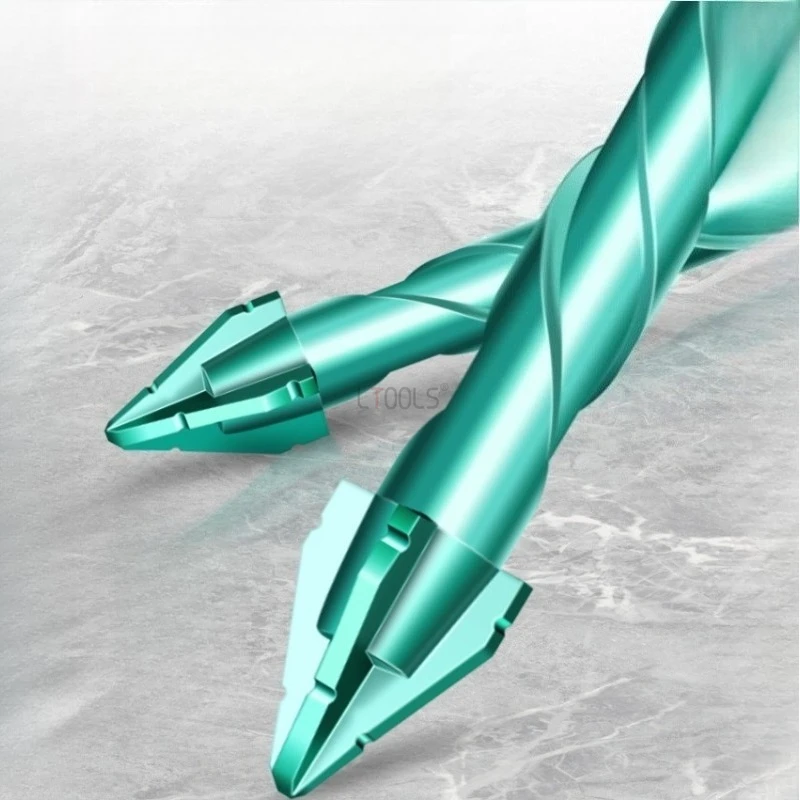 1pc New Ultra Hard Four Blade Eccentric Drill All Ceramic Tile Glass Marble Concrete Drill Bit Dry Drilling King Triangle Drill