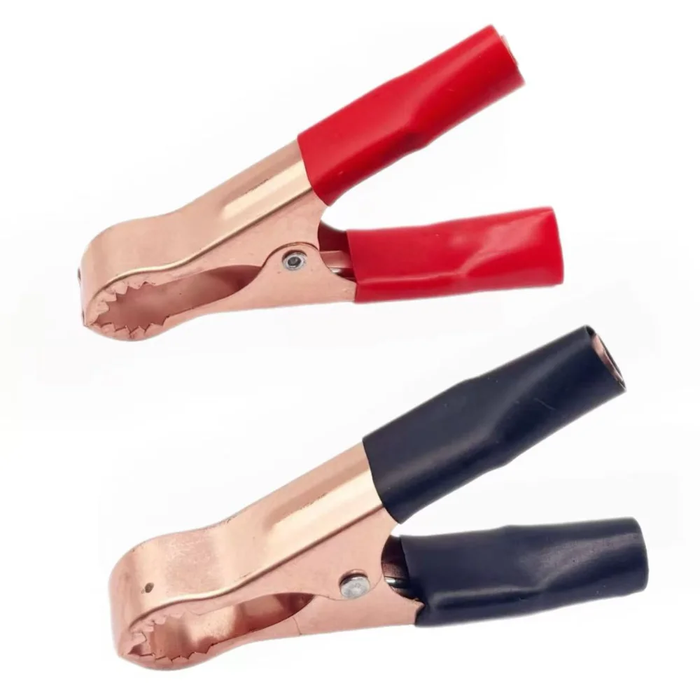 2Pcs 50A Red + Black 80mm Crocodile Car Caravan Van Battery Test Lead Clips Best Promotion Alligator Clips
