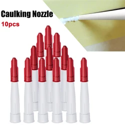 10pcs Caulking Gun Nozzles Spare Silicone Nozzle Silicone Tube Nozzle Cap Re-Sealable Mastic Cartridge Spare Nozzles Screw Cover