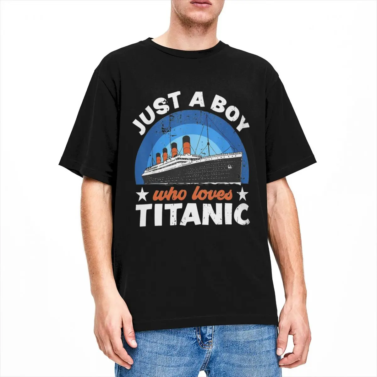 For Boys Who Just Love The RMS Titanic T-Shirt Men Women Funny Humor 100% Cotton Tee Shirt Round Collar Short Sleeve Summer Tops