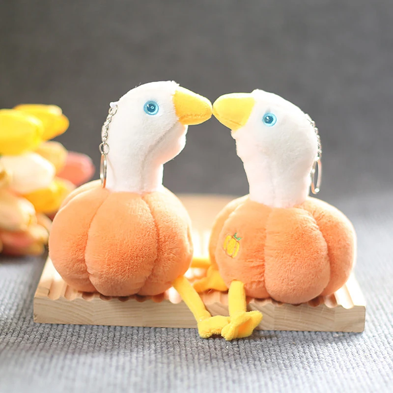 15 Cm Cartoon Cute Plush Doll Keychain Pendant Plush Animal Pumpkin Goose Plush Toy Doll Children's Gift Pumpkin Goose