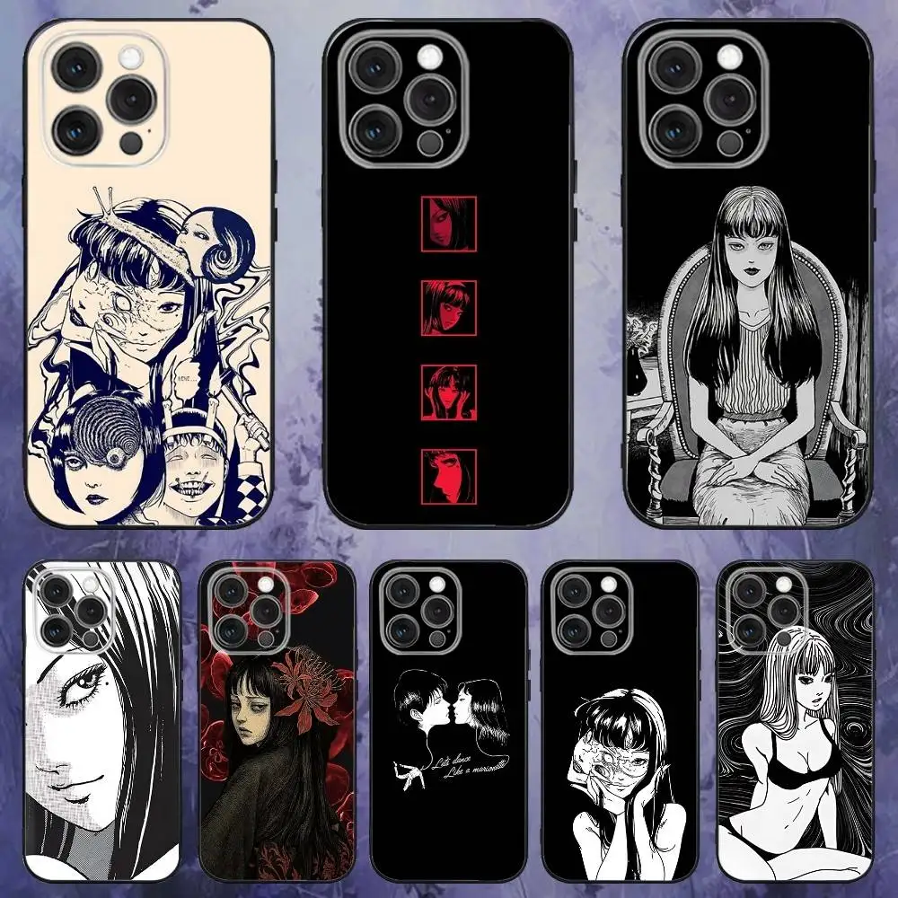 

Comics J-Junji Ito T-Tomie Phone Case For iPhone 17,16,15,14,13,12,Pro,Max,Plus,E,SE4,Air,Mini Black Soft Box
